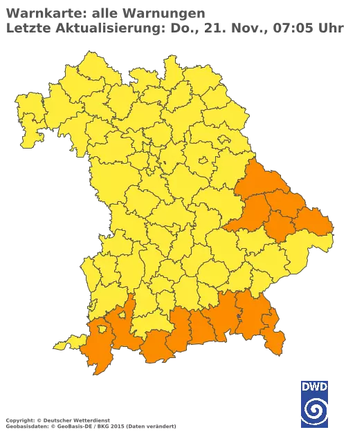 Aktuelle Wetterwarnungen für  Amberg-Sulzbach