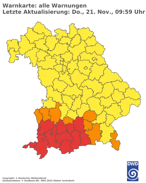 Aktuelle Wetterwarnungen für  Amberg-Sulzbach