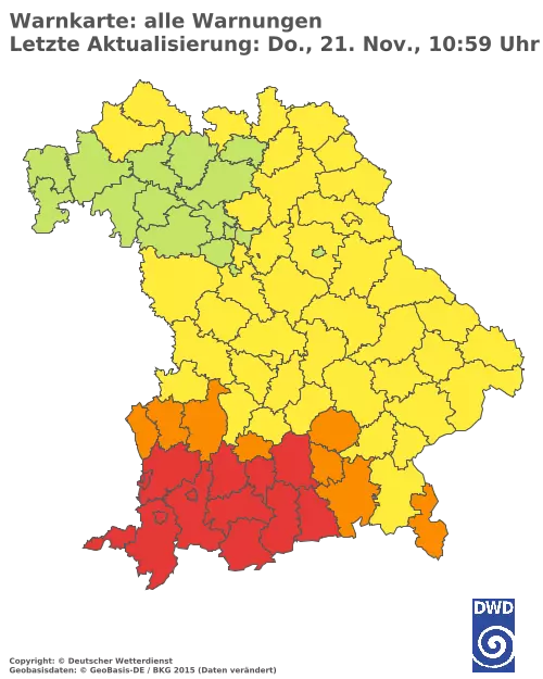 Aktuelle Wetterwarnungen für  Amberg-Sulzbach