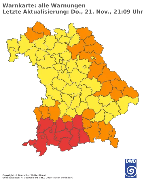 Aktuelle Wetterwarnungen für  Amberg-Sulzbach