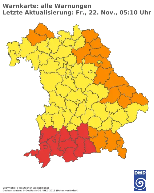 Aktuelle Wetterwarnungen für  Amberg-Sulzbach