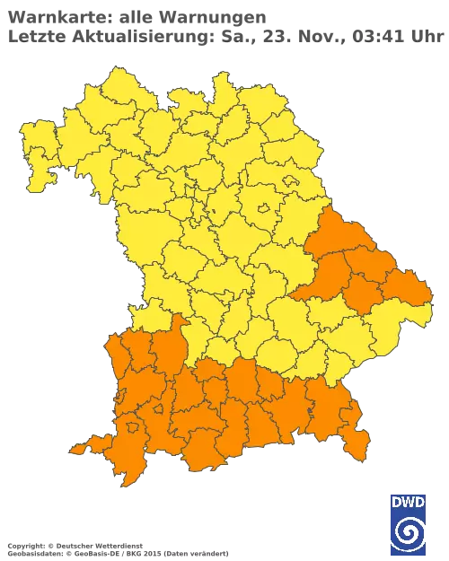 Aktuelle Wetterwarnungen für  Amberg-Sulzbach