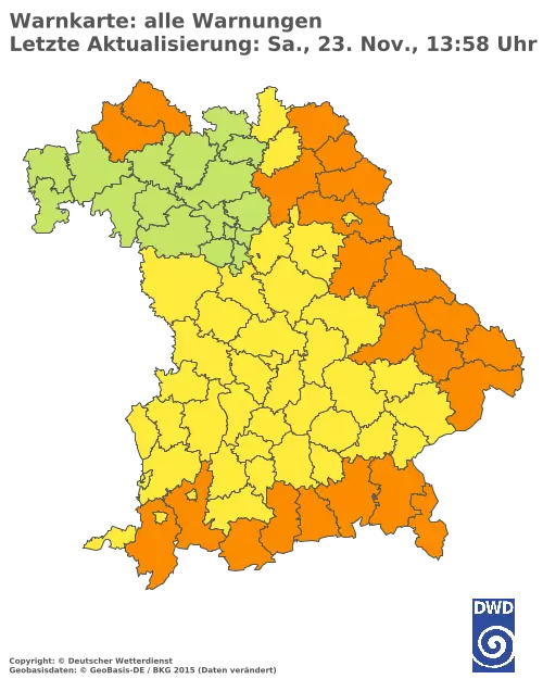 Aktuelle Wetterwarnungen für  Amberg-Sulzbach