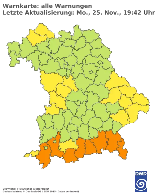 Aktuelle Wetterwarnungen für  Amberg-Sulzbach